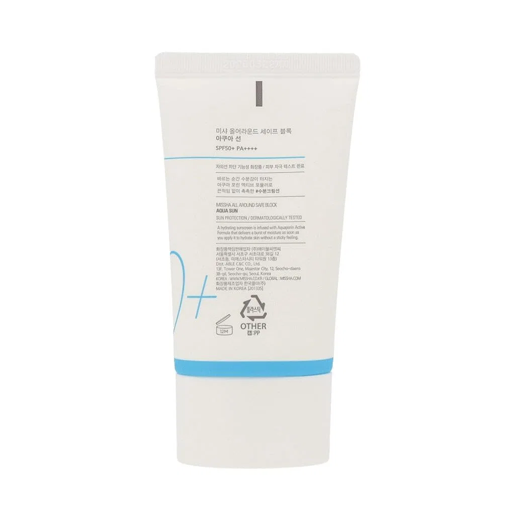 Солнцезащитный крем «All Around Safe Block Aqua Sun» SPF 50+ PA++++ от Missha Missha, White — фото 2