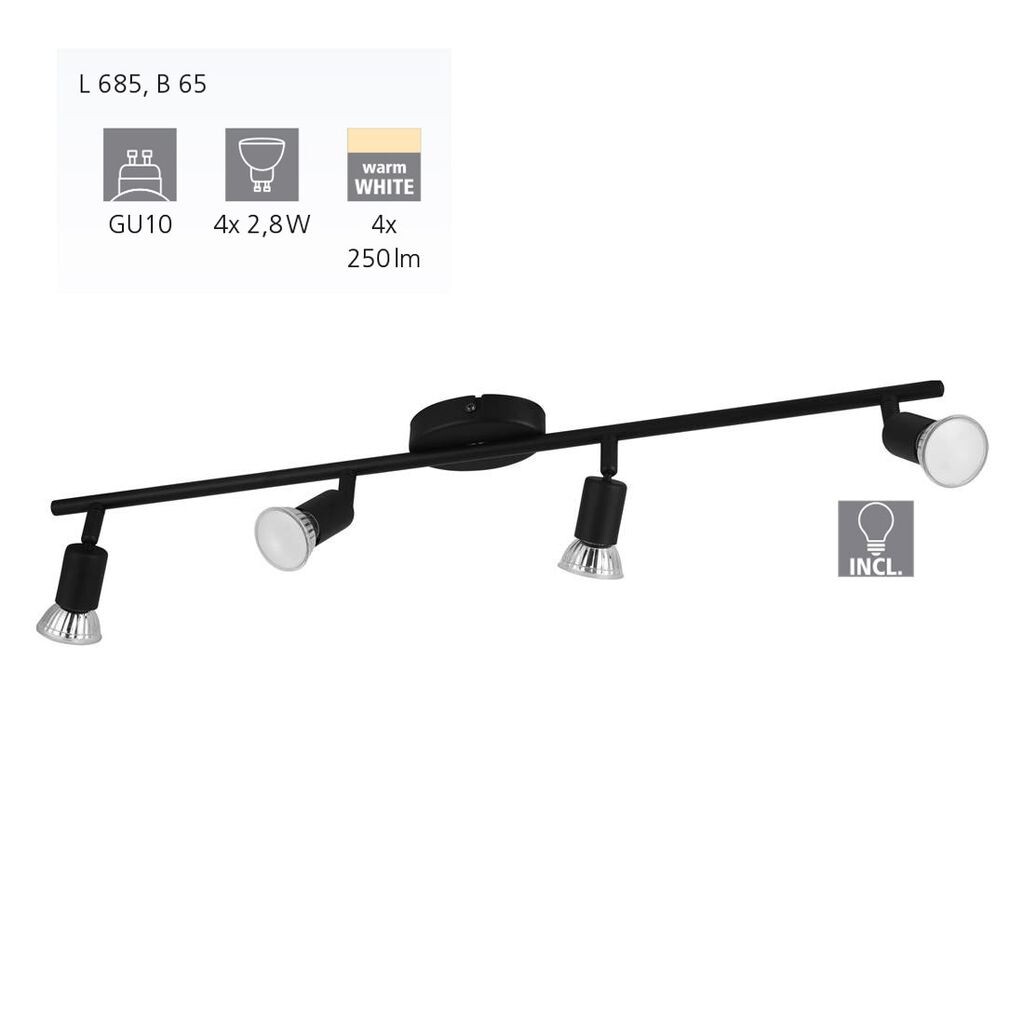 

Eglo 4 LED Spot Buzz черный 68,5 x 6,5 см GU10