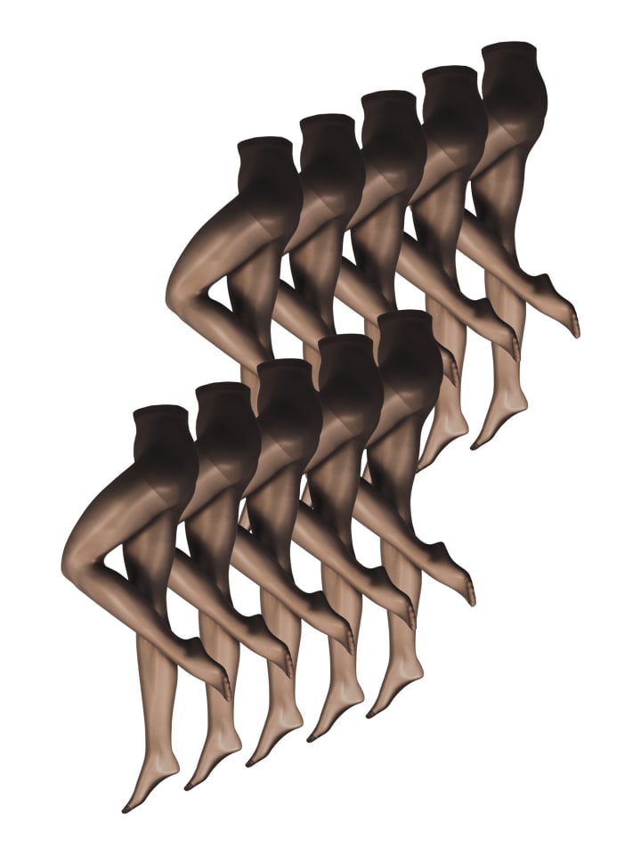 

Nur Die Прозрачные колготки, шелковистые, 15 ден, черного цвета