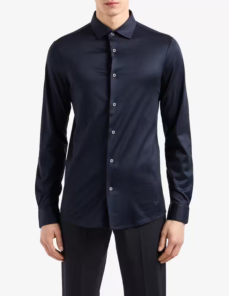 

Рубашка с длинным рукавом Emporio Armani, синий