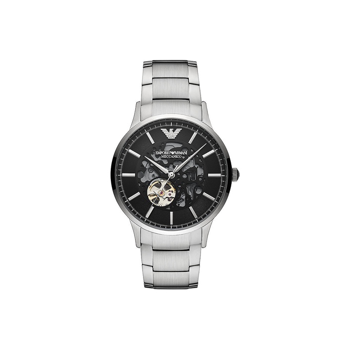 

EMPORIO ARMANI Часы Machine Wrist Watch Automatic Mechanical Movement Steel Strap Black Dial Men's Watch, Black Dial