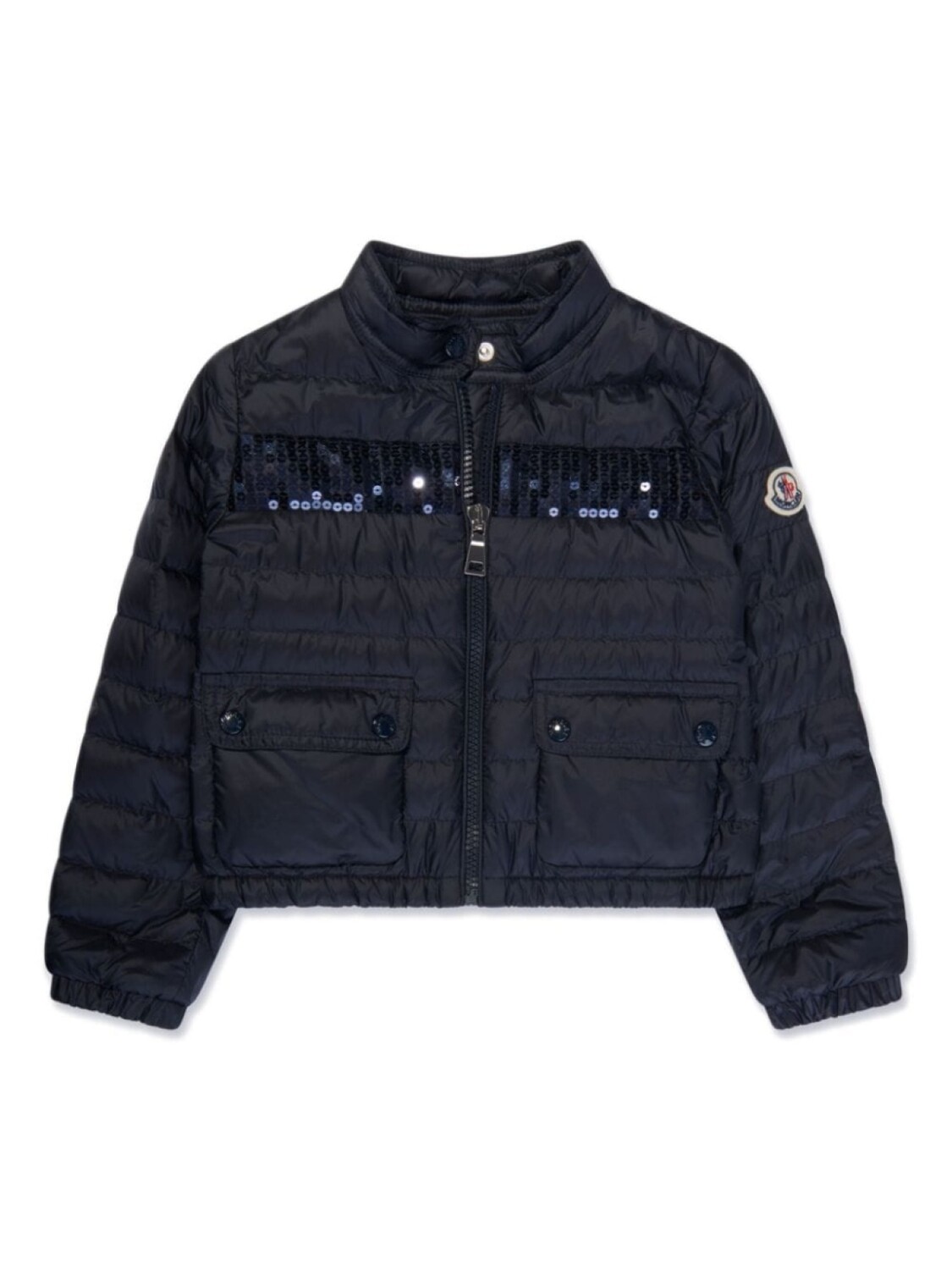 

Moncler Enfant пуховик с логотипом, синий