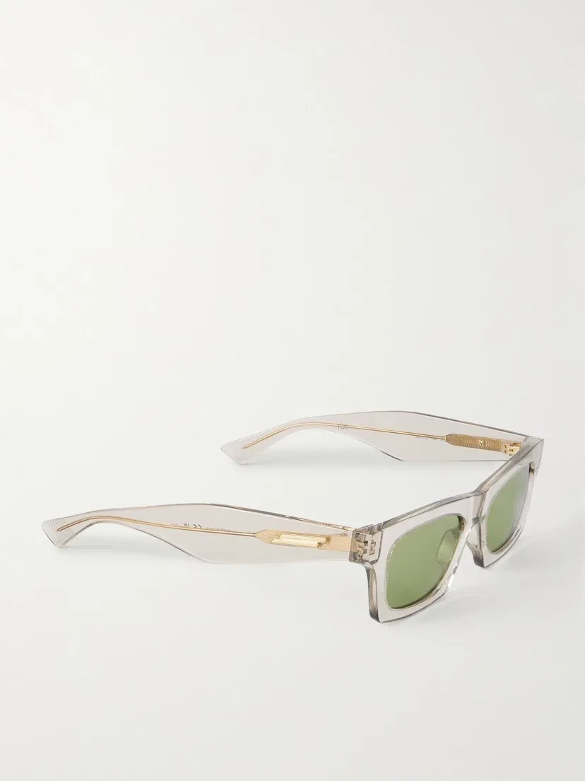 Квадратные ацетатные солнцезащитные очки Ribbon BOTTEGA VENETA EYEWEAR, прозрачный — фото 3