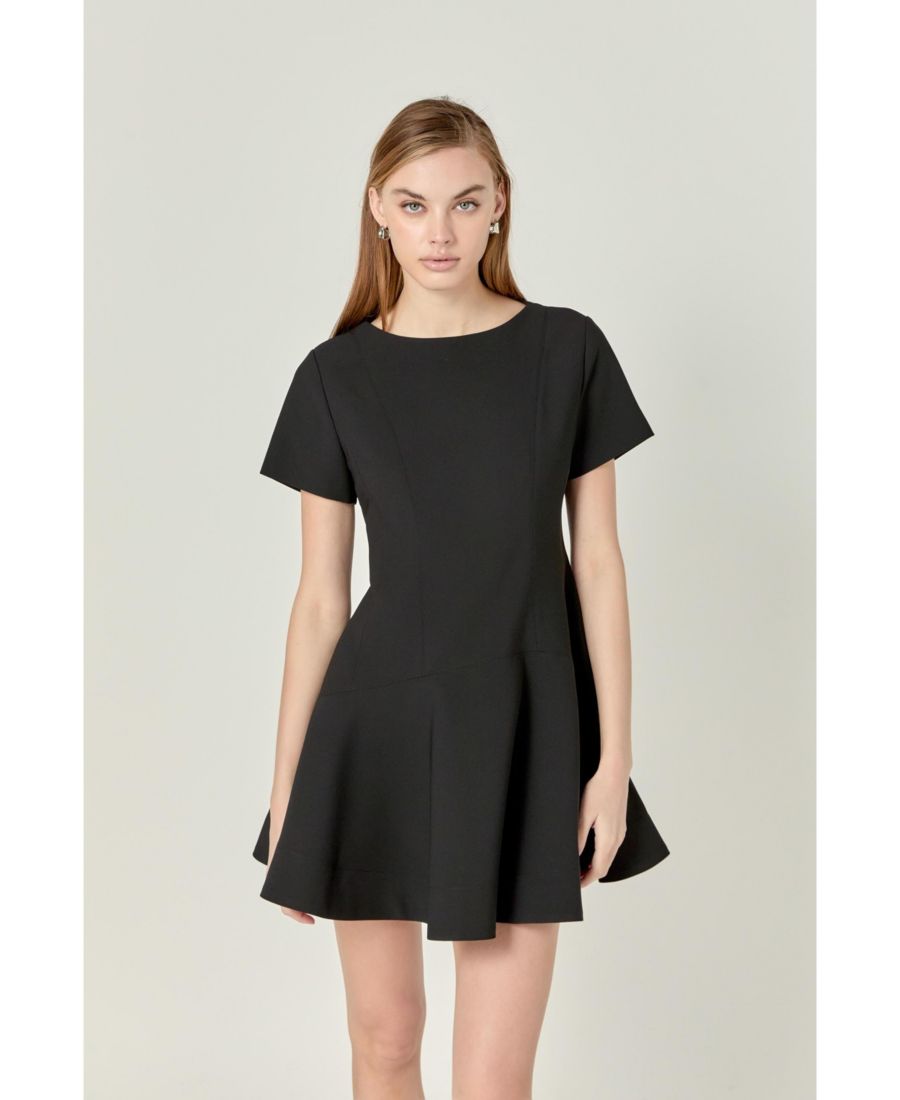 

Женское мини-платье с расклешенной юбкой English Factory, Black