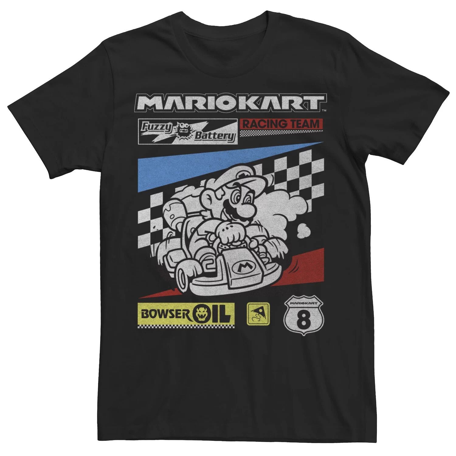 

Мужская футболка для дрифта Nintendo Mario Kart Racing Licensed Character