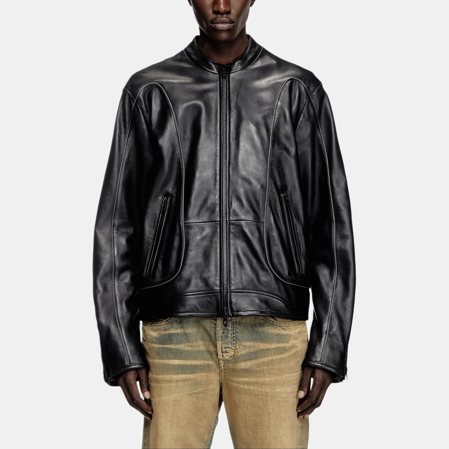 Кожаная куртка Diesel Krixy Black — фото 3