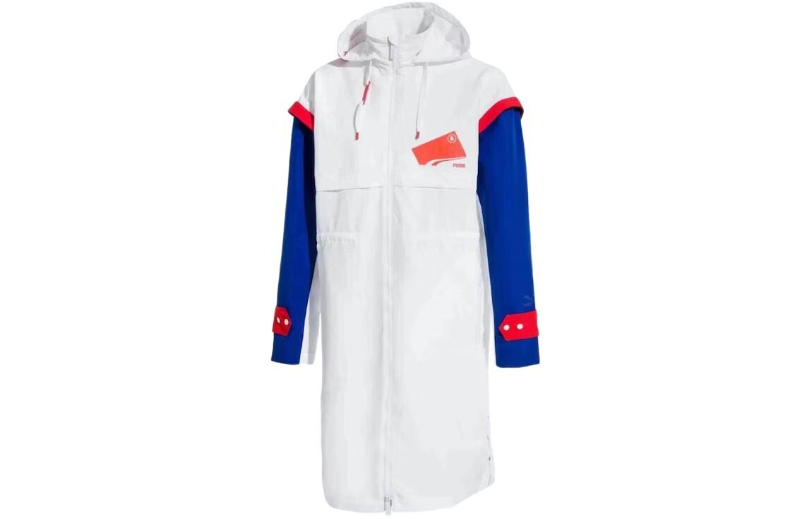 Ader Error Полная молния с капюшоном Парка Nike, белый