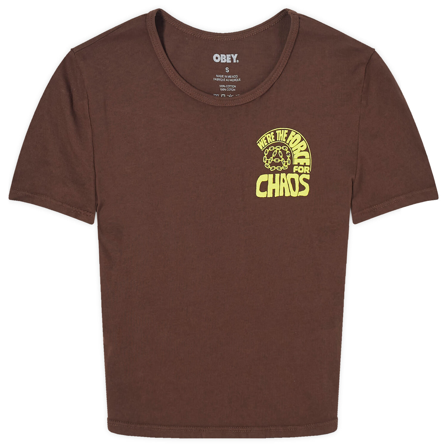 

Футболка Obey Force For Chaos Crop T-Shirt, цвет Dark Brown