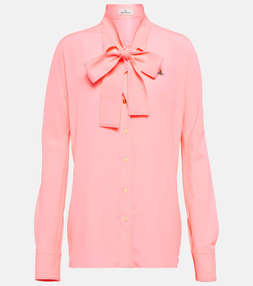 

Блузка с галстуком из крепа Vivienne Westwood, Pink Neon