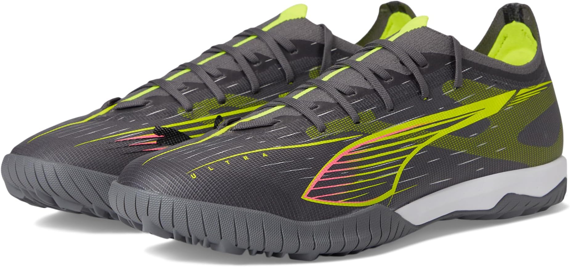 

Кроссовки PUMA Ultra 5 Match Turf Trainer Soccer Cleats, цвет Matte Aged Silver-Yellow Alert-Puma Aged Silver