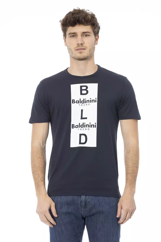 

Синяя хлопковая мужская футболка Baldinini Trend