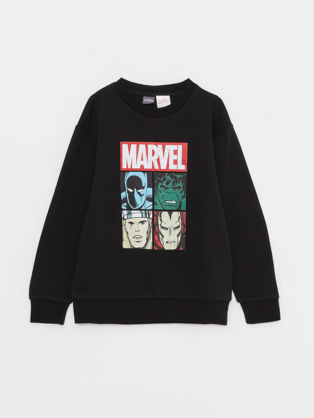 

Толстовка для мальчика с длинными рукавами и круглым вырезом с принтом Marvel LCW Kids, новый черный