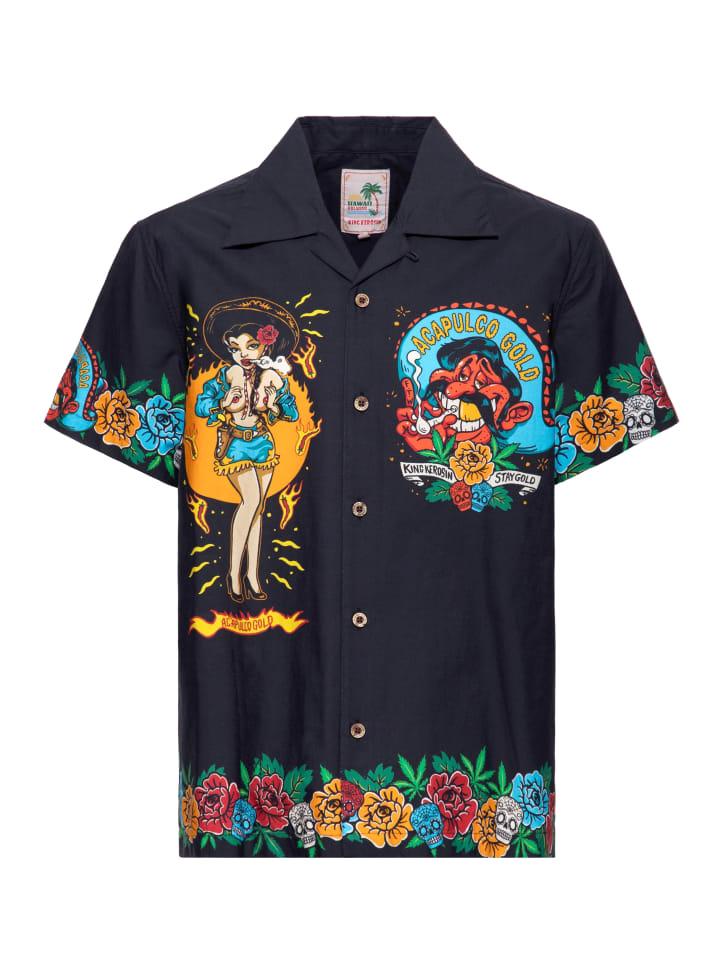 

Футболка King Kerosin Hawaii, цвет Acapulco, золотистый, черный