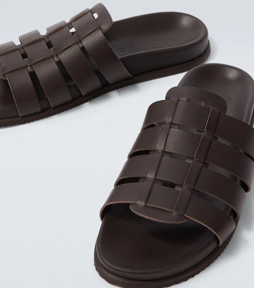 Кожаные рыбацкие сандалии Laodamas Ancient Greek Sandals, коричневый — фото 3