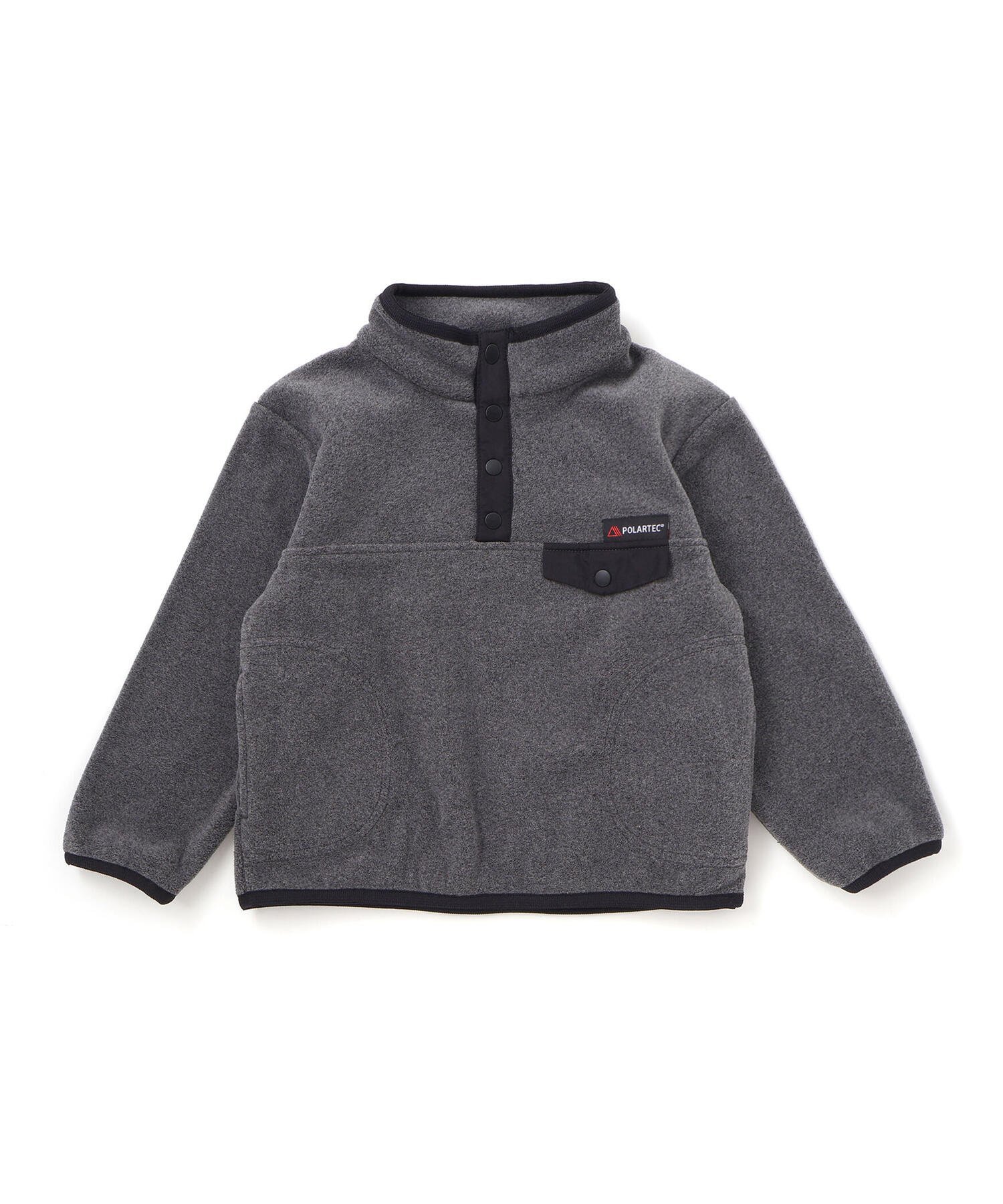 Пуловер с высоким воротником из флиса POLARTEC с окантовкой (100-150 см) BeBe, Gray — фото 2