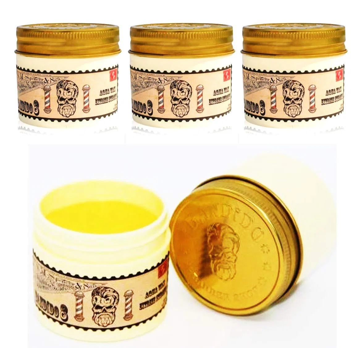 Набор мужского воска для волос «Aqua Wax No. 8 Black» (3 x 125 мл) от Bandido Bandido