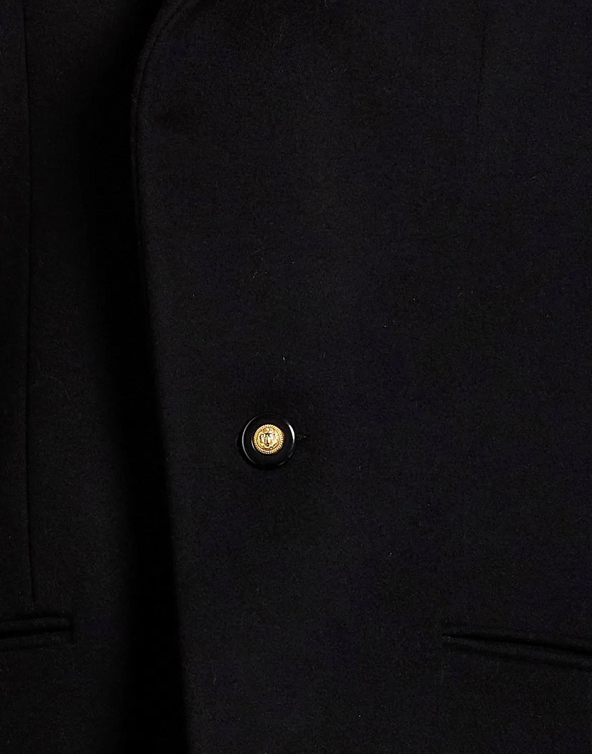 Пальто однобортное из фетра Black BALMAIN — фото 4