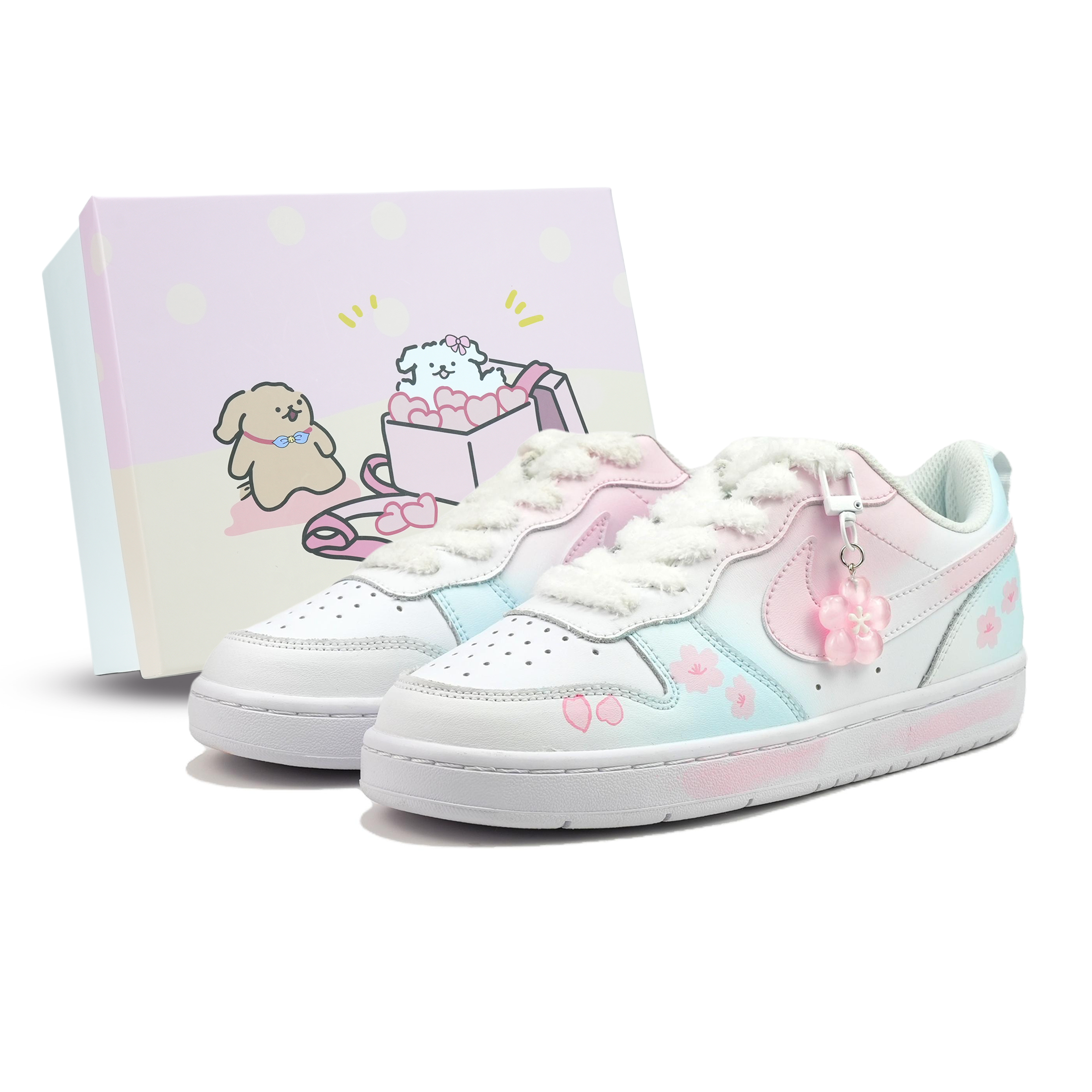 

Детские скейтерские кроссовки Court Borough для младших школьников Nike, Happiness Dopamine