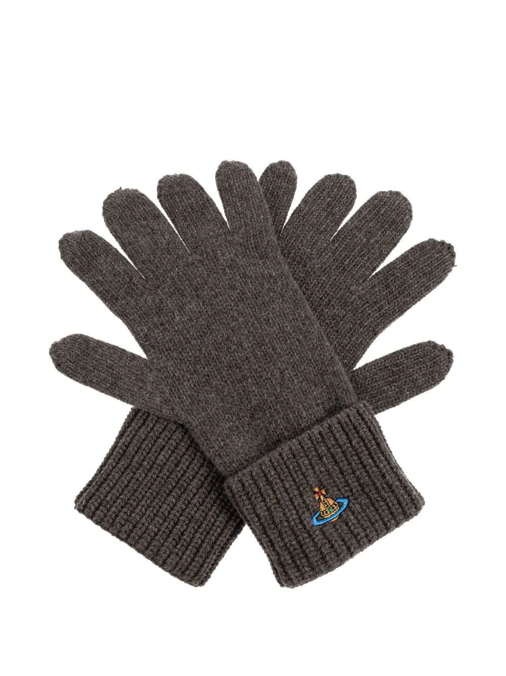 

Шерстяные перчатки с логотипом Vivienne Westwood, серый