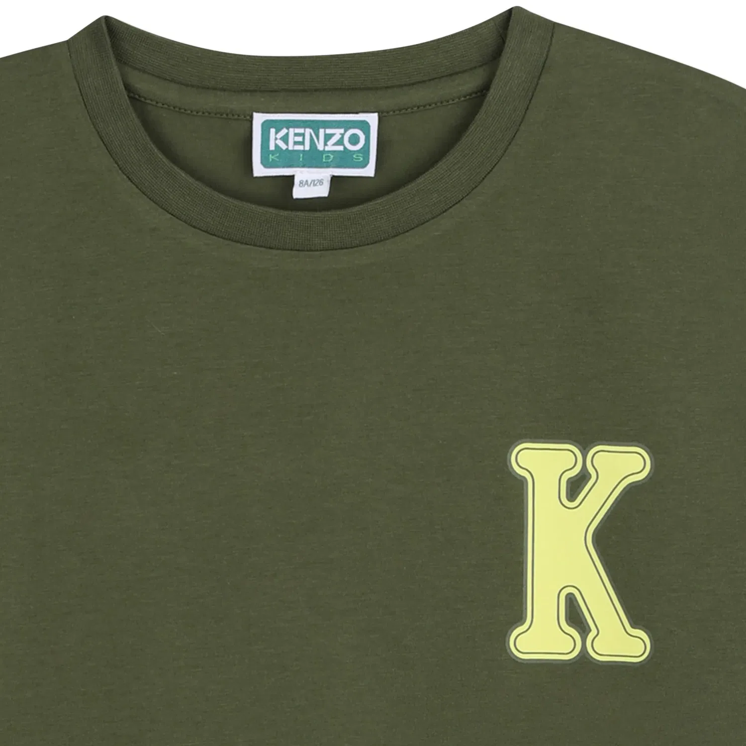 Футболка детская с круглым вырезом KENZO зеленая — фото 4