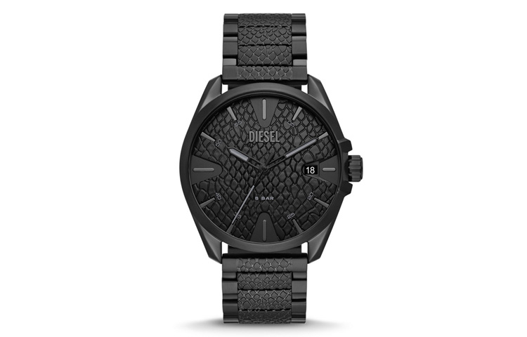 

Diesel Мужские наручные часы с кварцевым механизмом, ремешком из нержавеющей стали, диаметром 44 мм, черным циферблатом