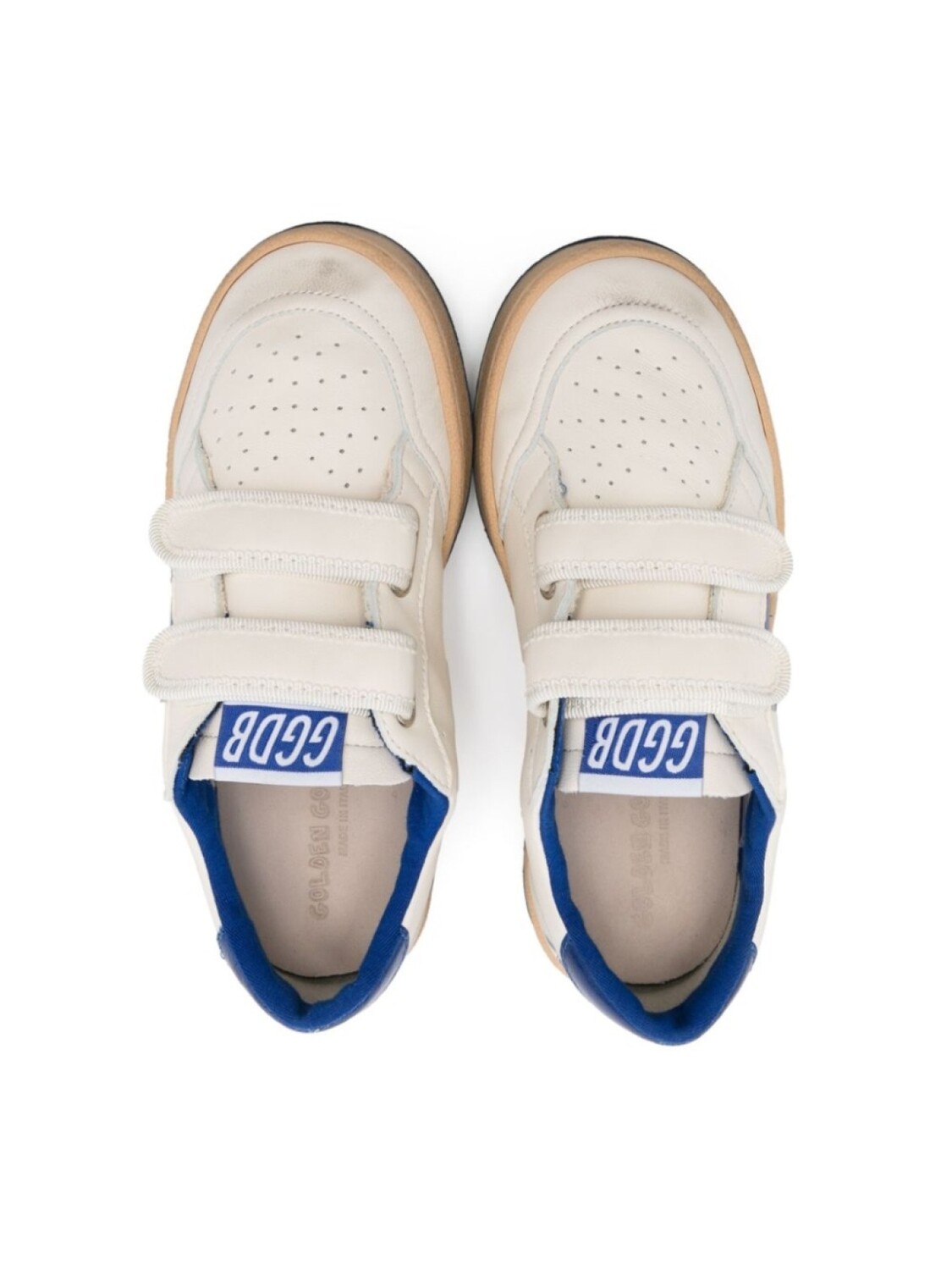Кеды детские Golden Goose Kids Ball Star кожаные на липучках, белый — фото 3