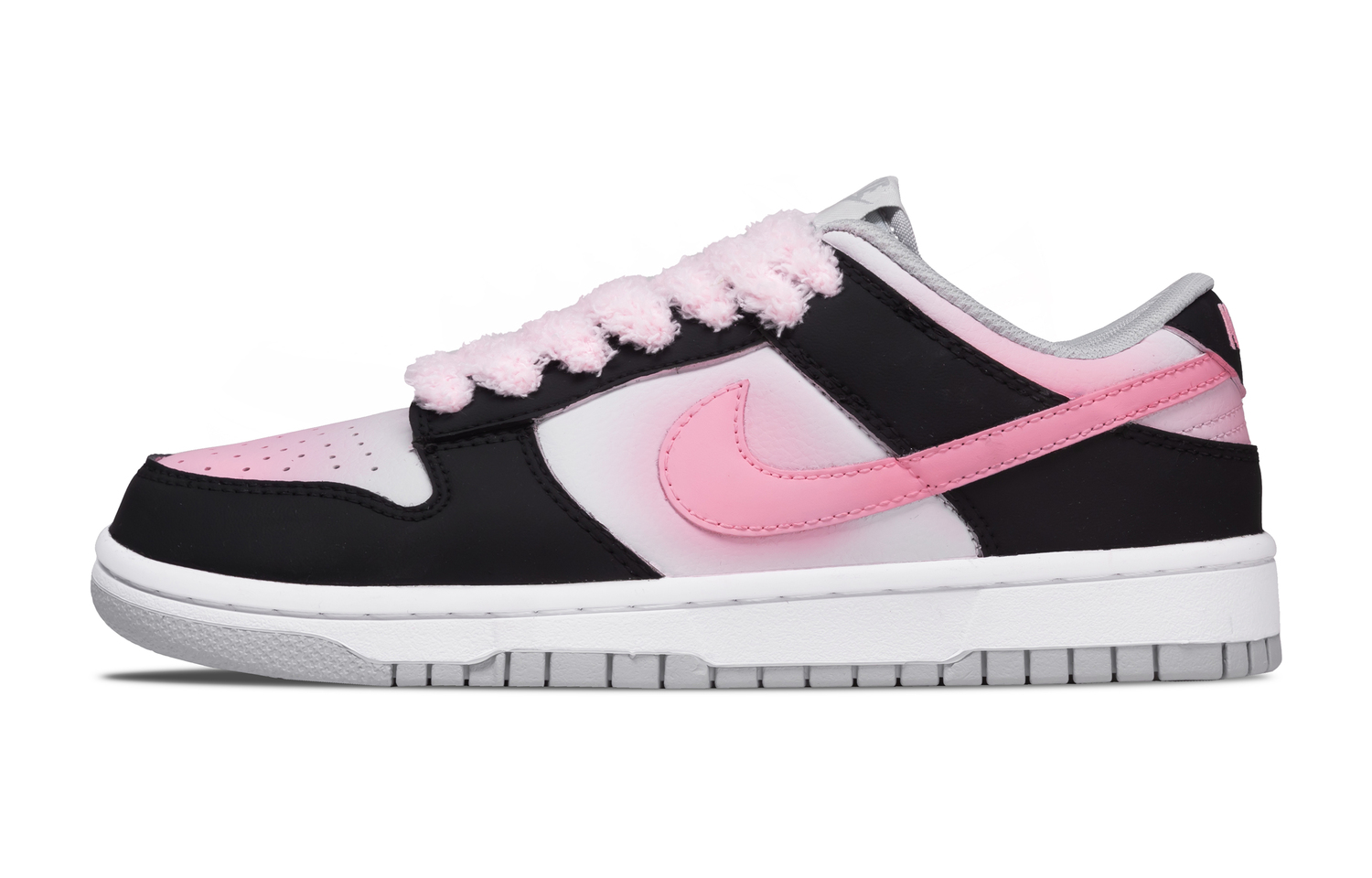 

Nike Детские низкие скейтбордистские кроссовки Dunk Raspberry Sweetheart из кожи, нескользящие и износостойкие, черные с розовым