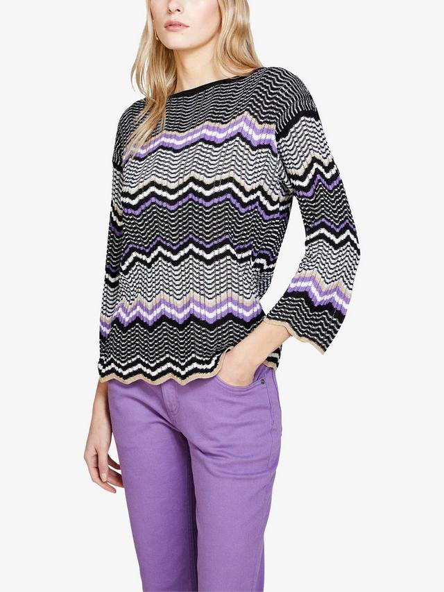 

Многоцветный джемпер с заниженным плечом SISLEY, цвет Black/Purple