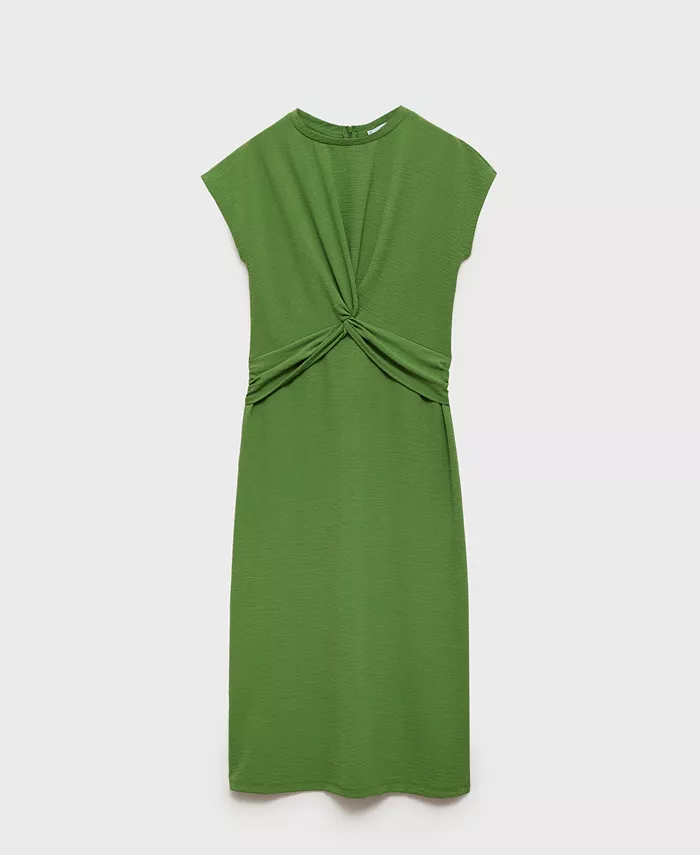 

Женское платье миди с узлом MANGO, зеленый