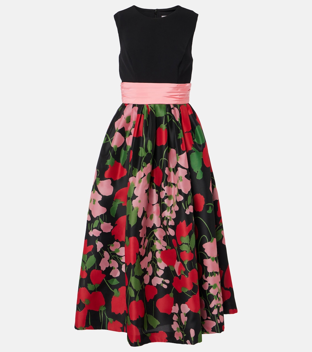 

Шелковое платье миди Carolina Herrera, Black Multicolour