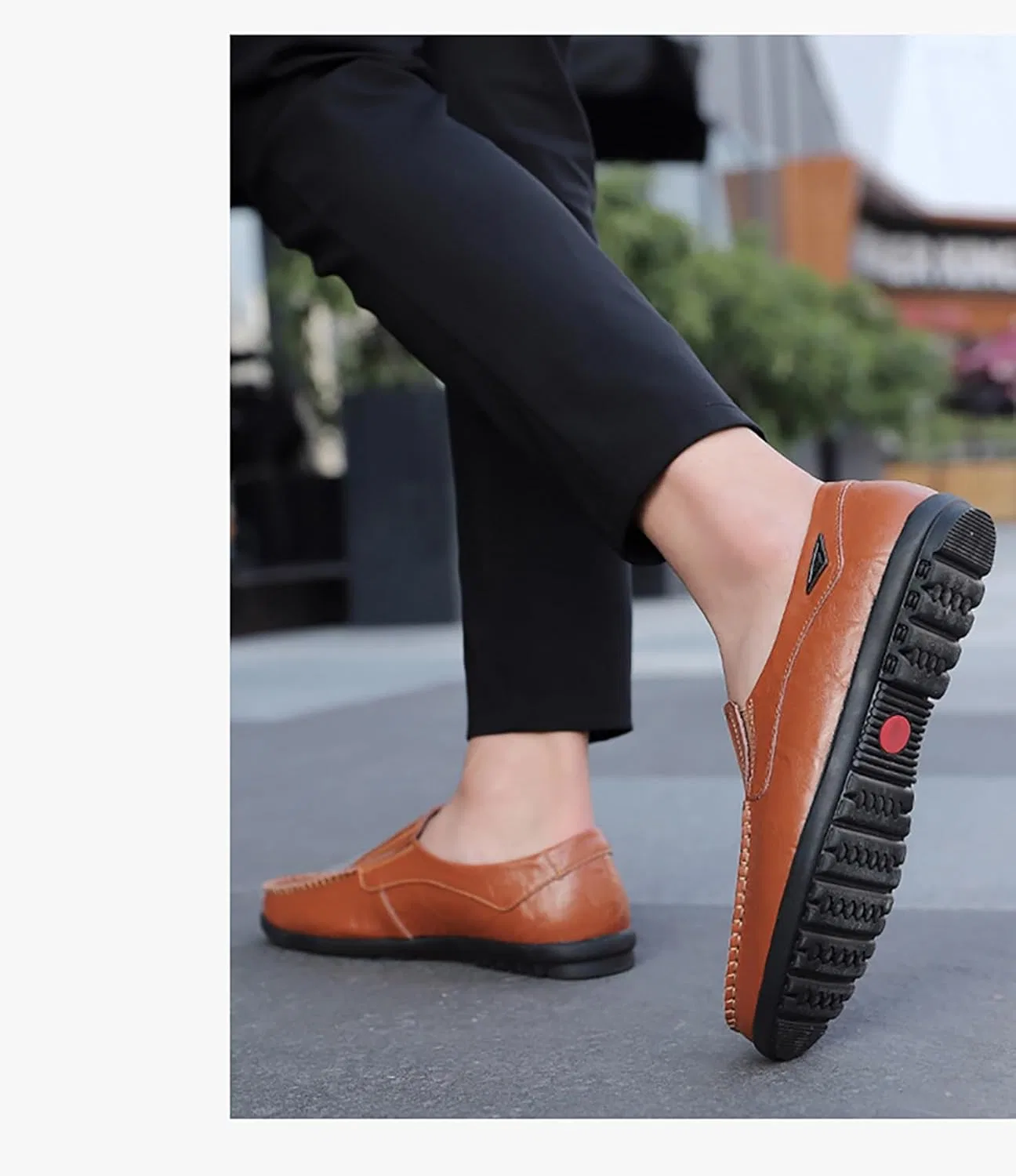 Лоферы мужские с двойной пряжкой, Slip-On, красный DAO-UPPSE — фото 3