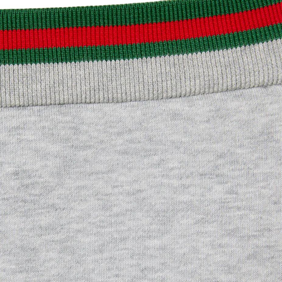 Юбка из хлопкового трикотажа с узором «Паутина» Gucci, светлый серый — фото 3