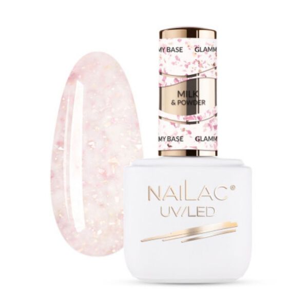 

Молочно-пудровая каучуковая основа, 7 мл Nailac Glammy base, цвет milk&powder