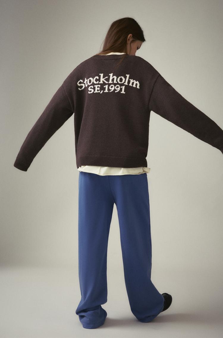 

Джемпер с рисунком Стокгольма Pull And Bear, коричневый