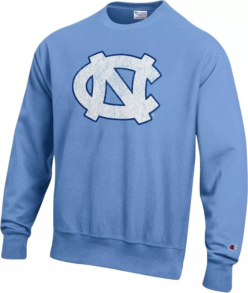 

Мужской свитшот с круглым вырезом Champion North Carolina Tar Heels Carolina синий обратного плетения