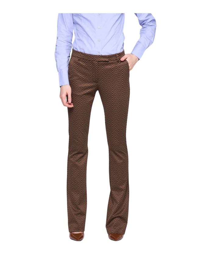 

Брюки с расклешенным узором и поясом Silvian Heach, коричневый