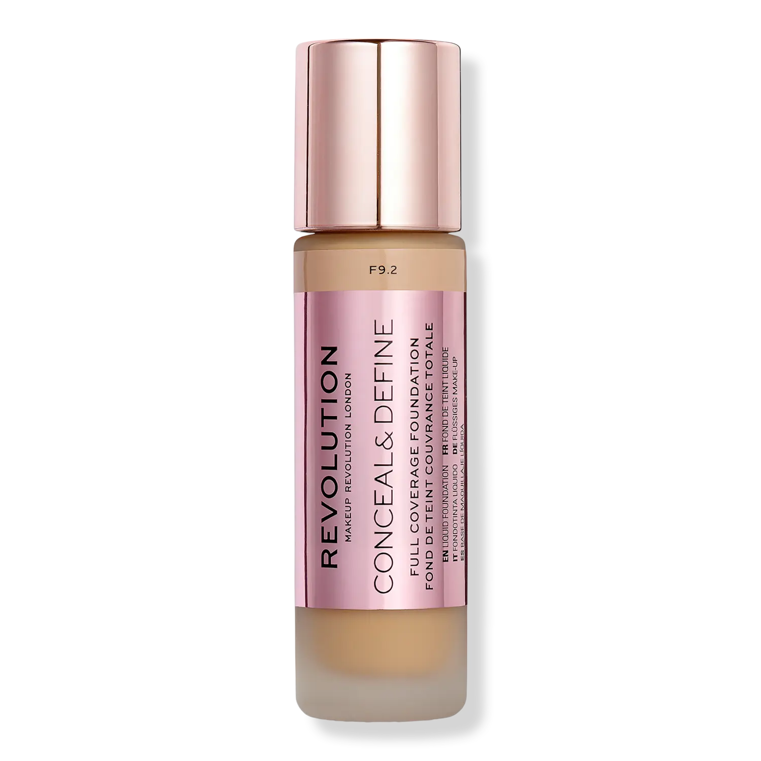 

Тональный крем Conceal & Define с полным покрытием Revolution Beauty, F9.2 (for medium skin tones w/ an orange undertone)