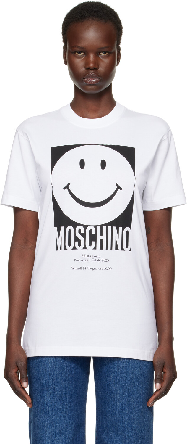 

Белая майли футболка Moschino