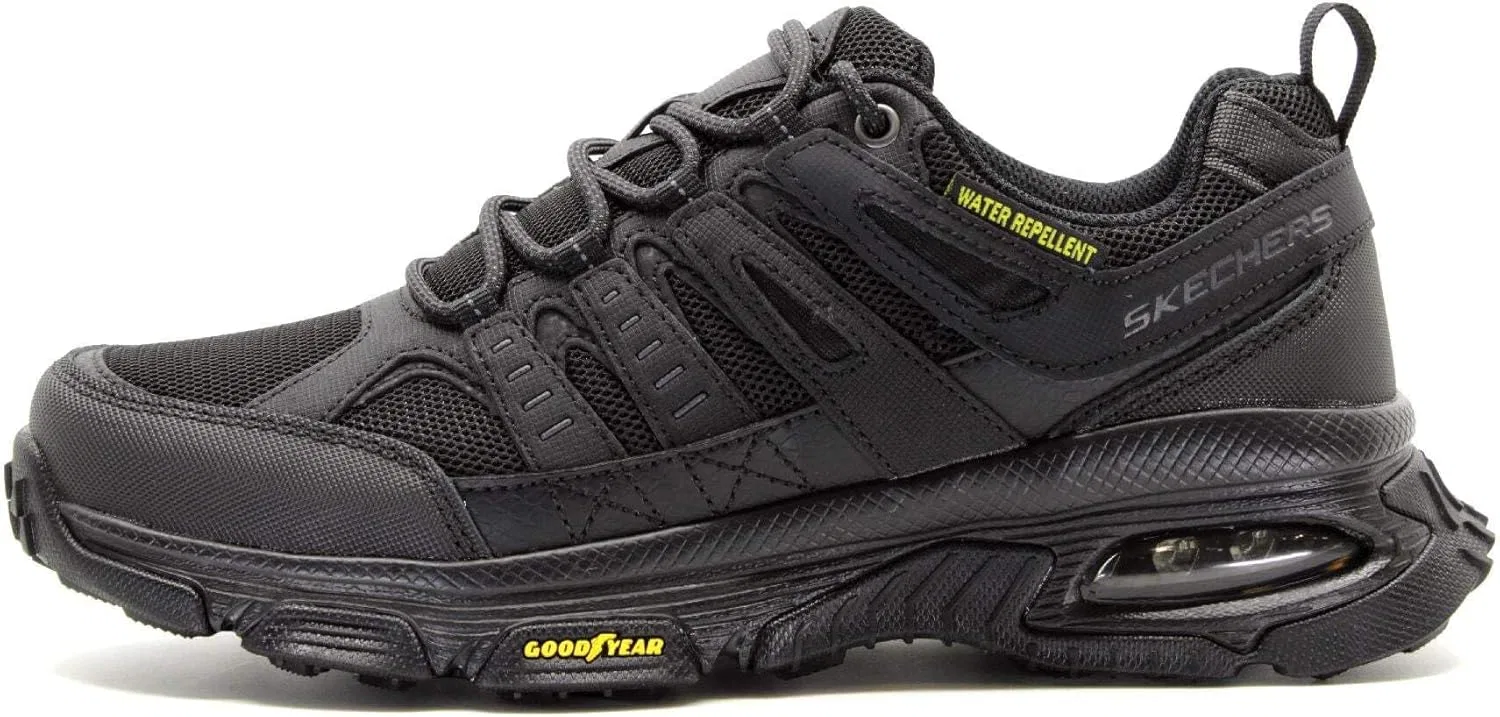 Мужские кроссовки Skechers Skech Air Envoy Bulldozer на шнуровке, модель Oxford, Black Leather Pu Mesh Black Trim