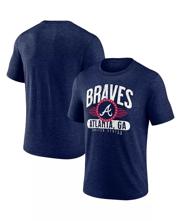 

Мужская темно-синяя футболка Atlanta Braves Badge of Honor Tri-Blend с принтом Fanatics
