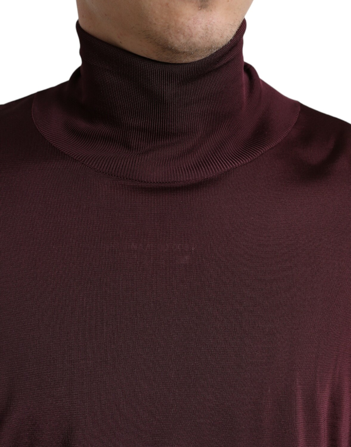 Водолазка из вискозы Maroon Dolce & Gabbana, бордовый — фото 4