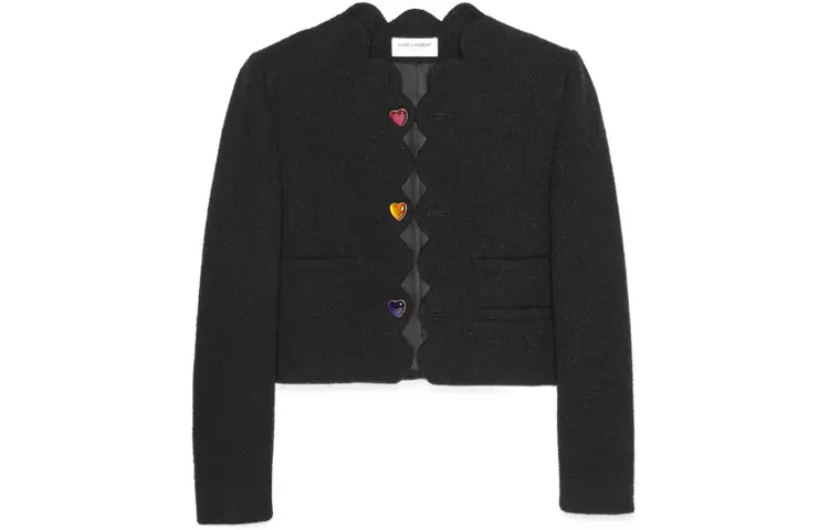 Пальто женское Saint Laurent укороченное, черный
