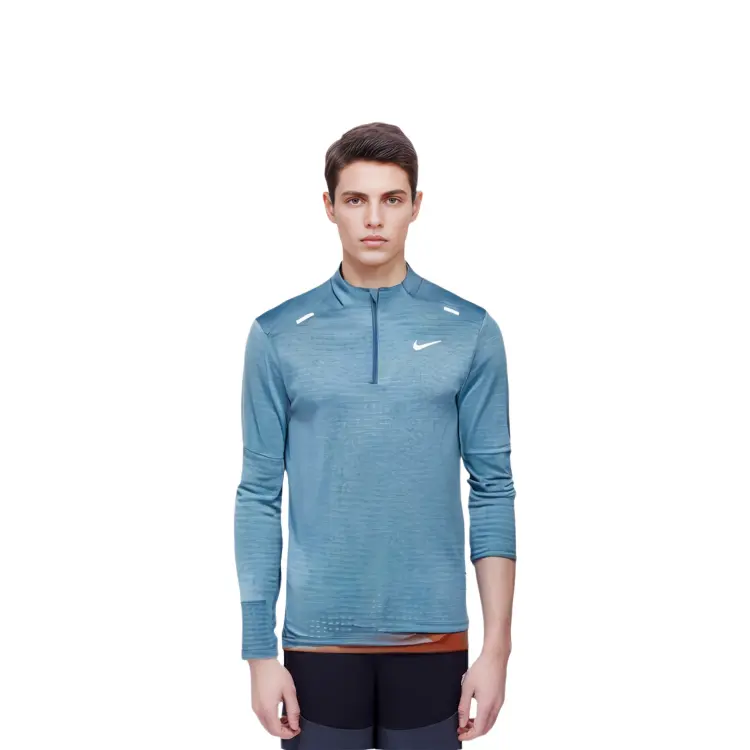 Футболка мужская павлинье-синяя Nike, синий — фото 4