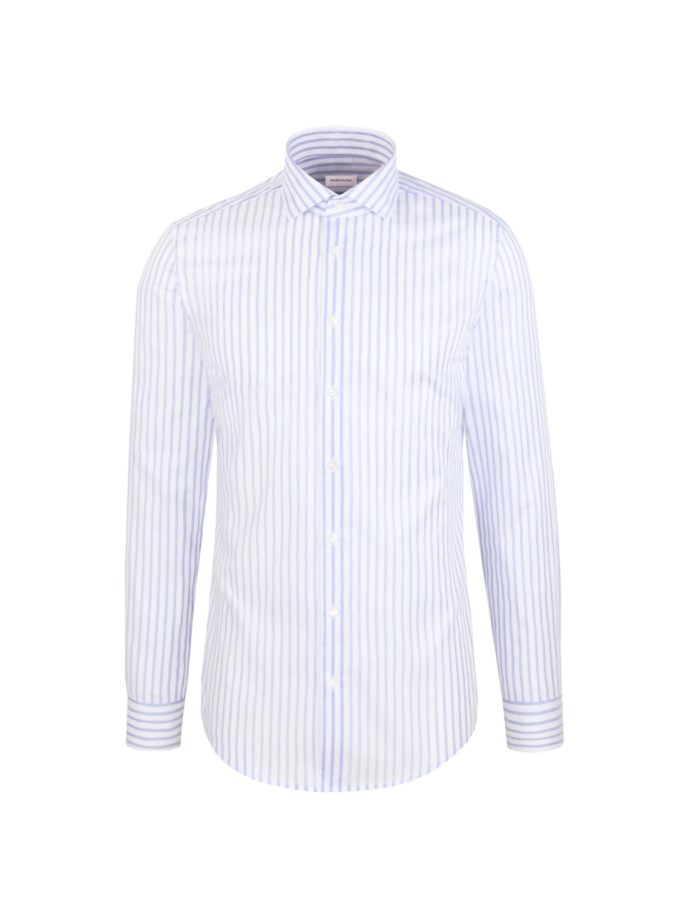 

SEIDENSTICKER Повседневная рубашка 'Schwarze Rose' в светло-голубом и белом цветах