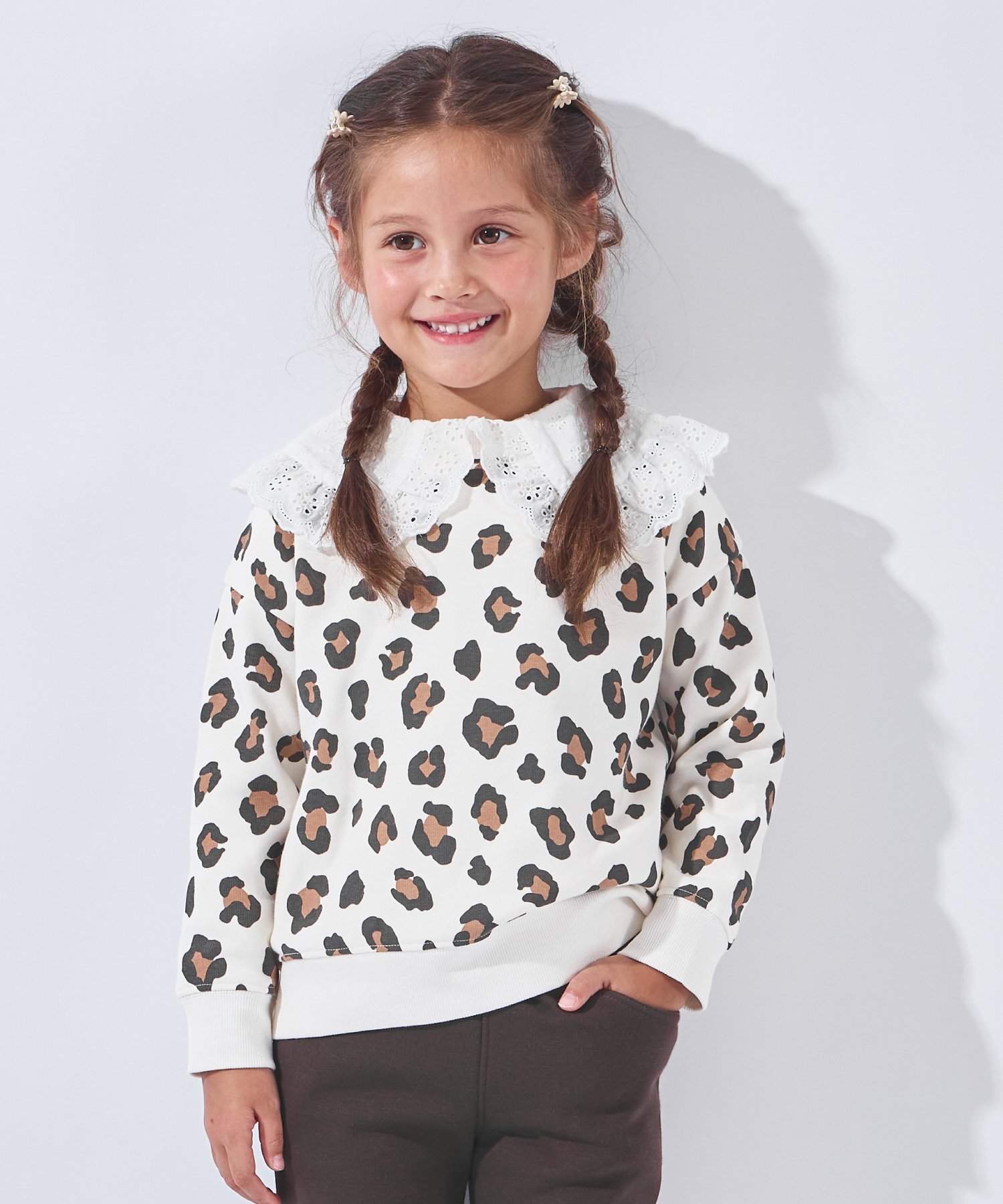 Толстовка с флисовой подкладкой и принтом по всей поверхности. Ever Closet, Leopard (Ivory)