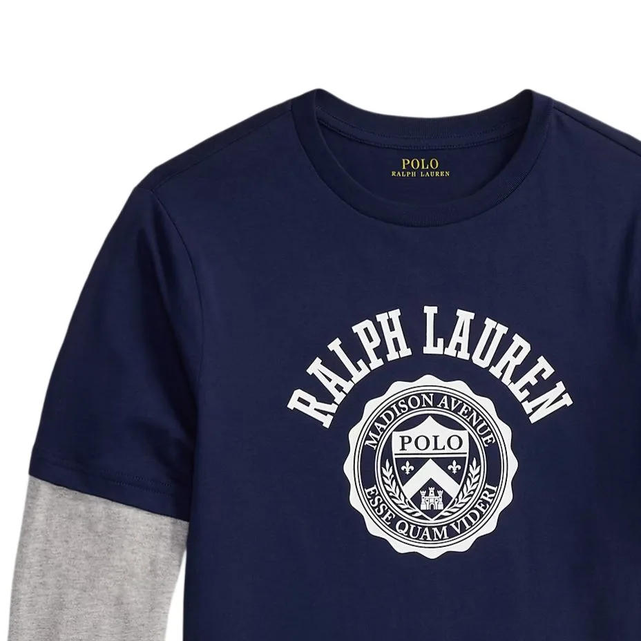 Polo Ralph Lauren Футболка элегантная морская синяя для подростков — фото 4