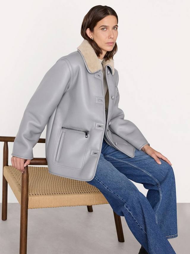 

Куртка Angelina с воротником из искусственного меха Whistles, Grey