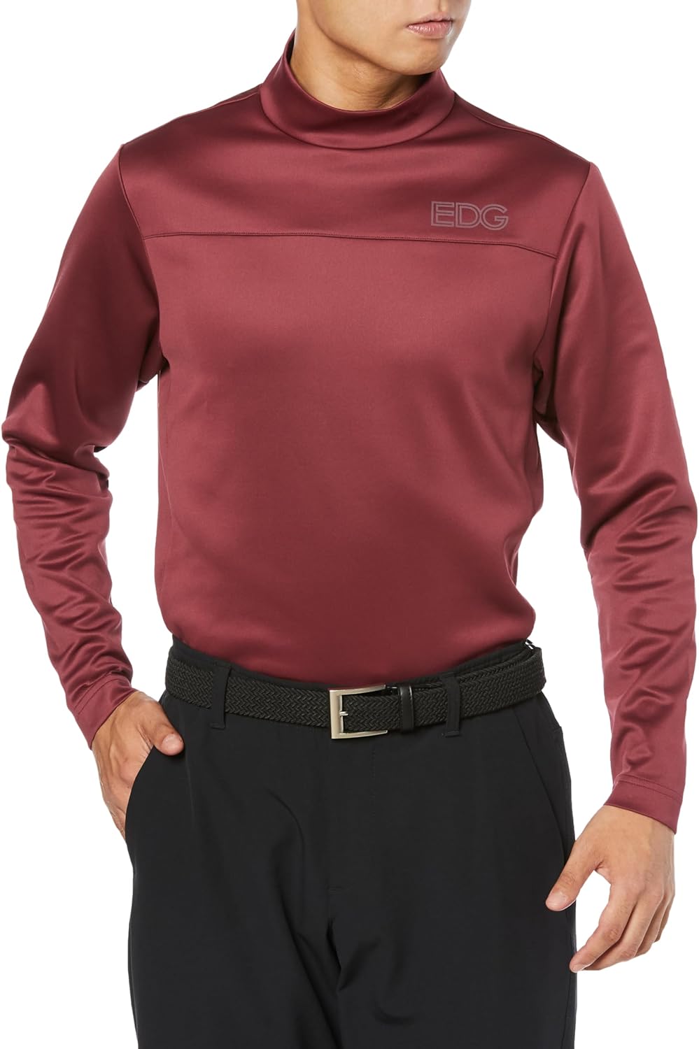 

Мужская футболка с высоким воротником и длинным рукавом Edwin Golf Golf, красный/бордовый