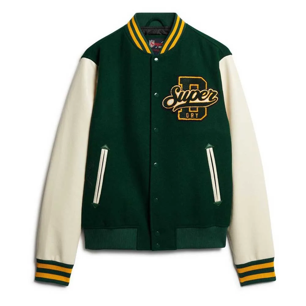 

Куртка Superdry Varsity Wool bomber, зеленый