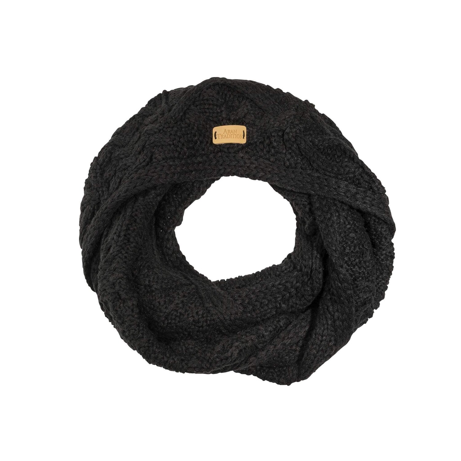 

Аранский снуд вязанной косой вязки Aran Traditions, черный